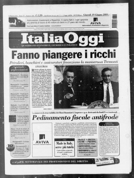 Italia oggi : quotidiano di economia finanza e politica